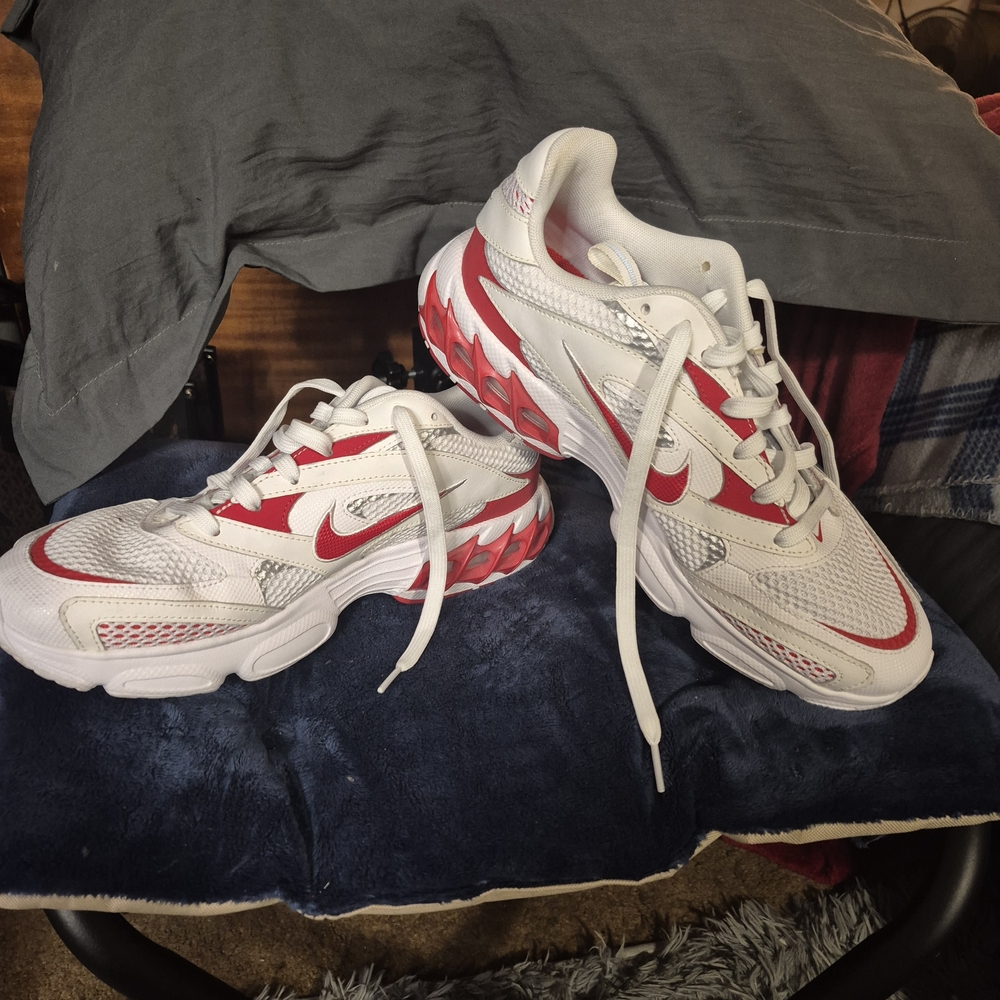 Nike White and Red Athletic Shoes